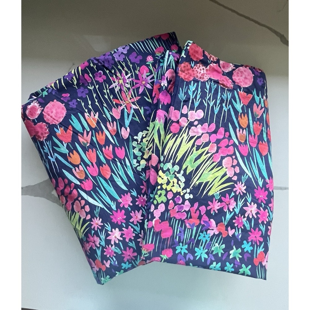 CUDDLEDOWN Twin Duvet Cover & 1 Pillowcase / Sham Floral Pink Blue Purple